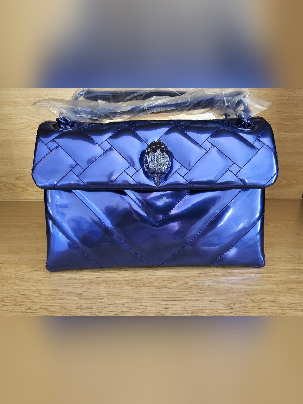 Kurt Geiger London Medium Kensington Metallic Convertible Shoulder Bag.